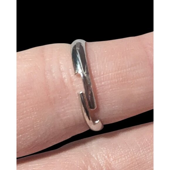 Gothic Spooky Cat Black And Silver Tone Adjustable Ring Size 7 1/2 - Picture 6 of 9